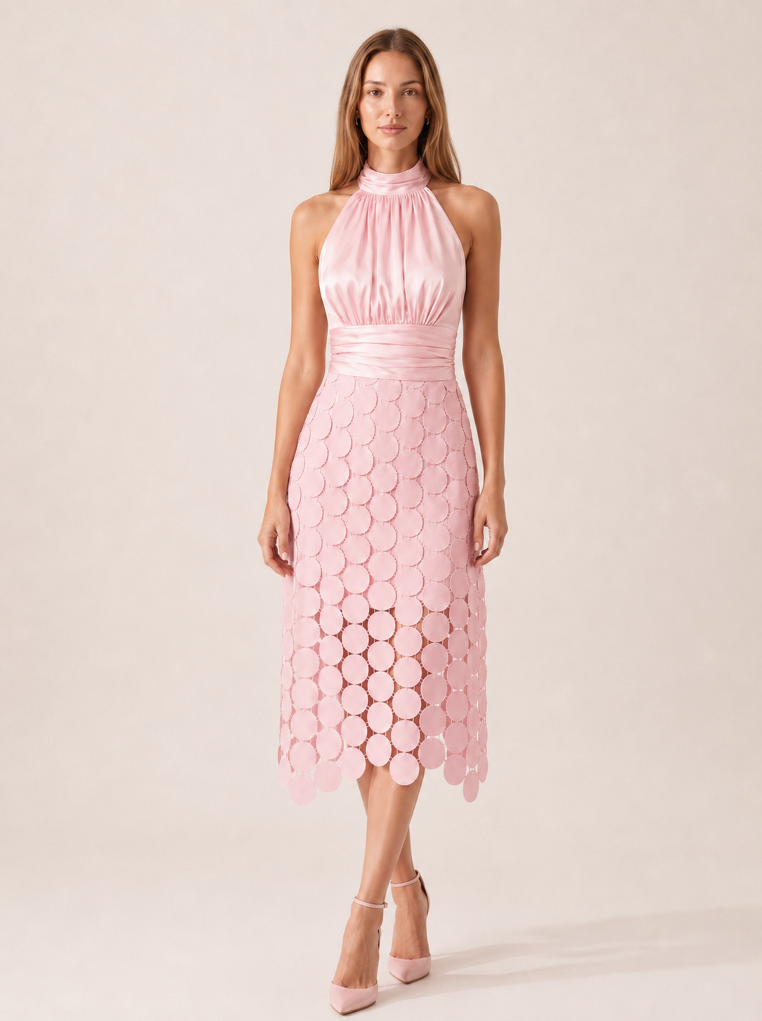 Vestido Vega Lentejuelas Rosa Palo