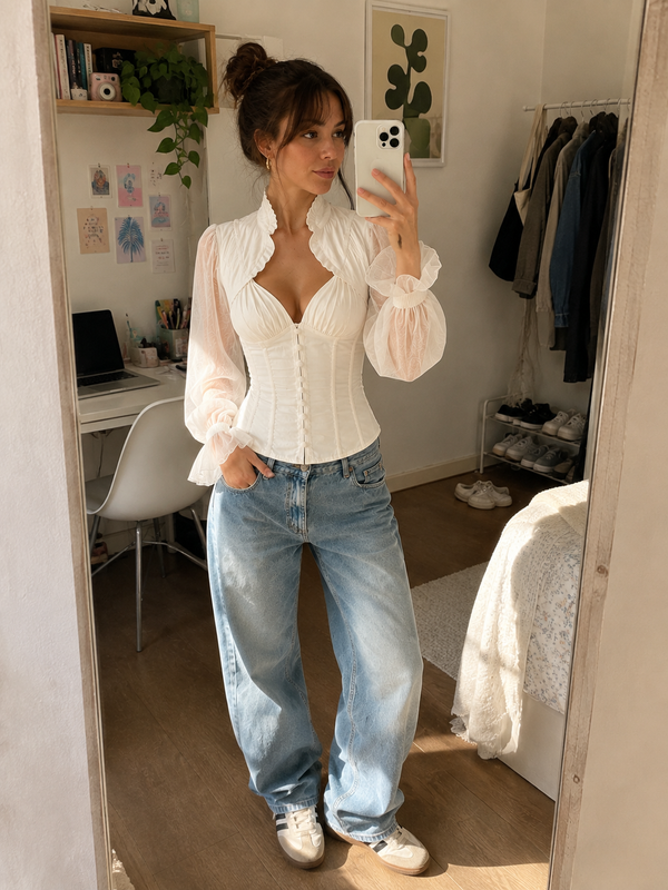Paula con la prenda