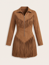 Vestido Dakota Flecos Camel