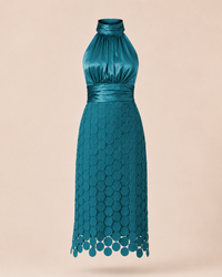 Vestido Vega Lentejuelas Azul Petróleo