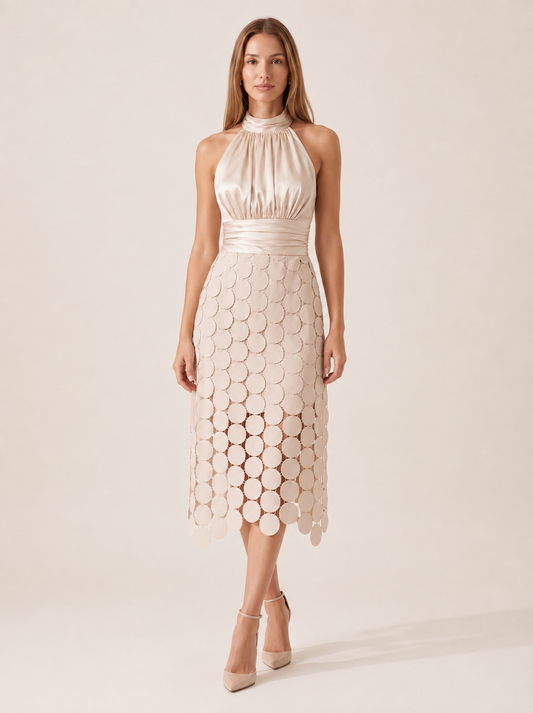Vestido Vega Lentejuelas Champán