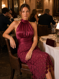 Vestido Vega Lentejuelas Vino