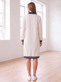 Vestido Boston Polo blanco roto, vista de espalda